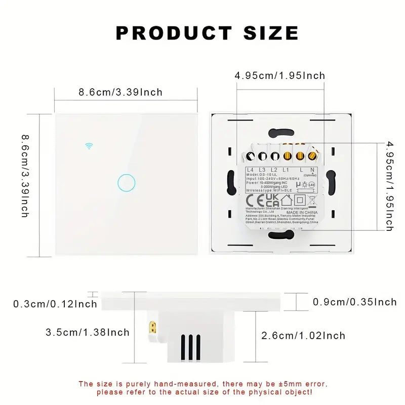 WiFi Smart Light Switch 1-4 Gang - Universal Smart Home Control