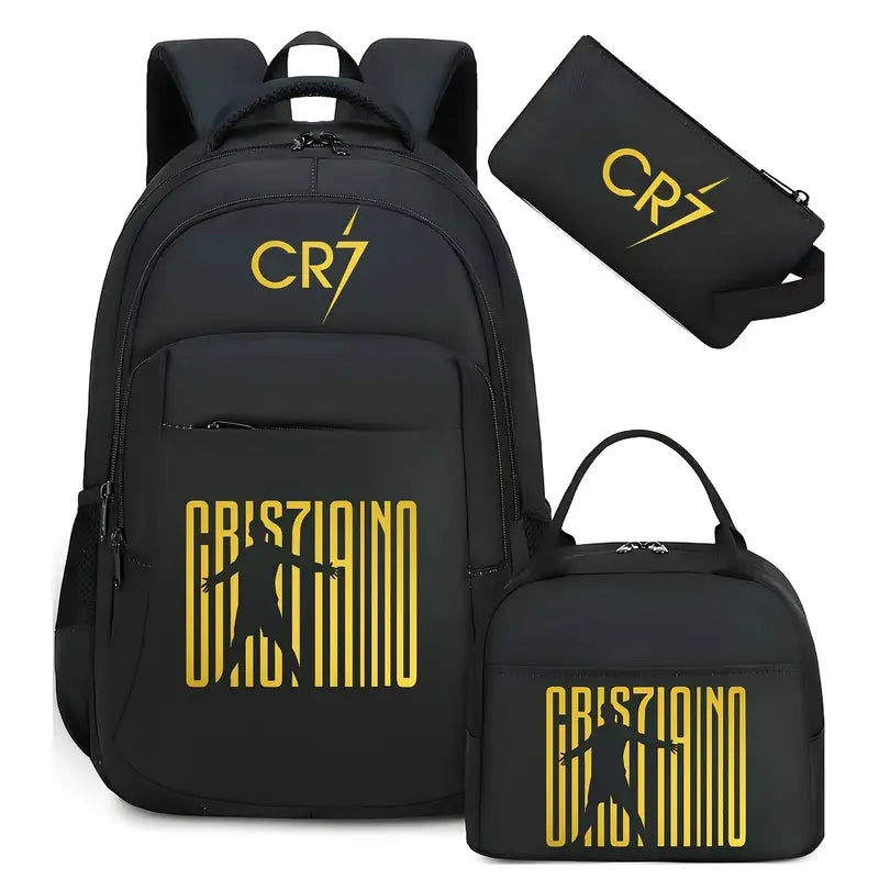 CR7 Sports Nylon Backpack Set - Durable Lightweight Sports Bag