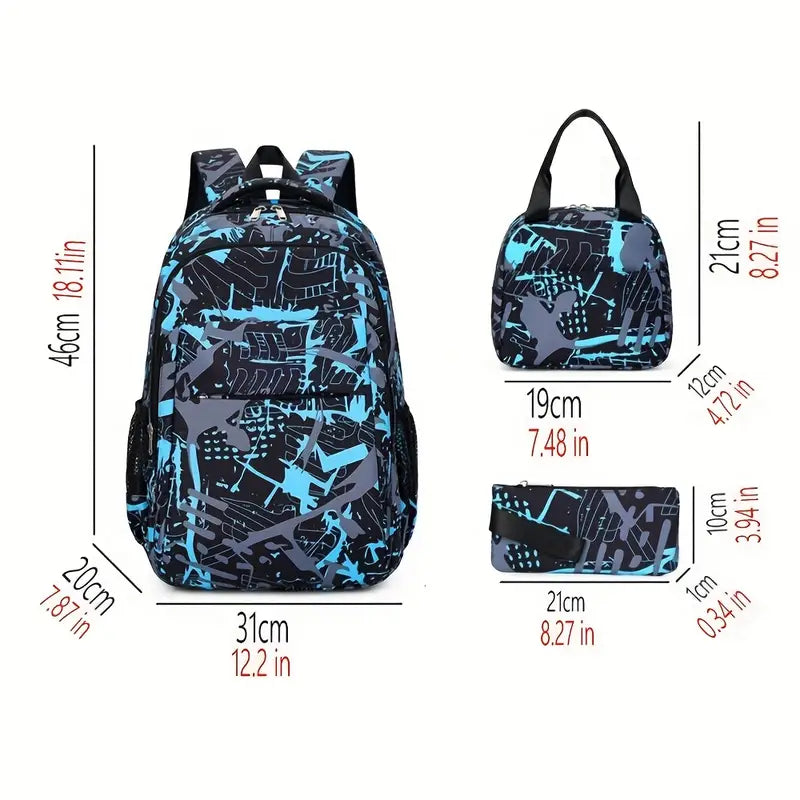 CR7 Sports Nylon Backpack Set - Durable Lightweight Sports Bag