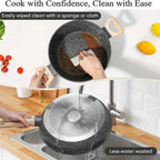 Nonstick Cookware Set 12pcs - Black Granite Induction Compatible