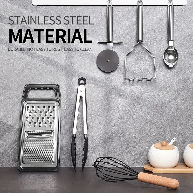 44pcs Silicone Kitchen Utensil Set with Non-Stick Wooden Handles