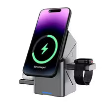 2025 New Automatic Touch Magnetic Multi-function 3 in 1 Wireless