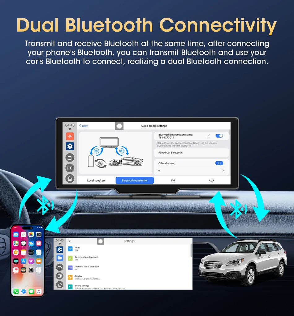 Universal Portable CarPlay Screen 10.1 