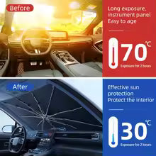 UPF 50+ car windshield sunshade. UV Protection Foldable Sun Visor for Cars