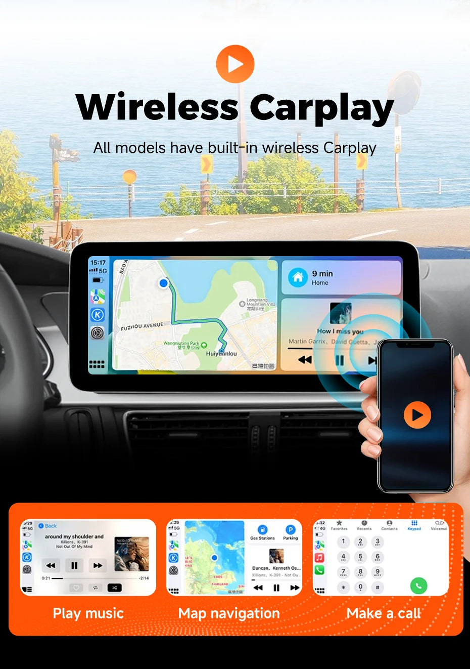 Wireless CarPlay Android auto For Audi A4 A4L A5 B8