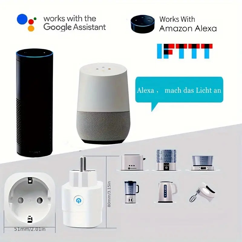 Smart WiFi Plugs 4-Pack EU 16A - Alexa Google Assistant Compatible Smart Outlets