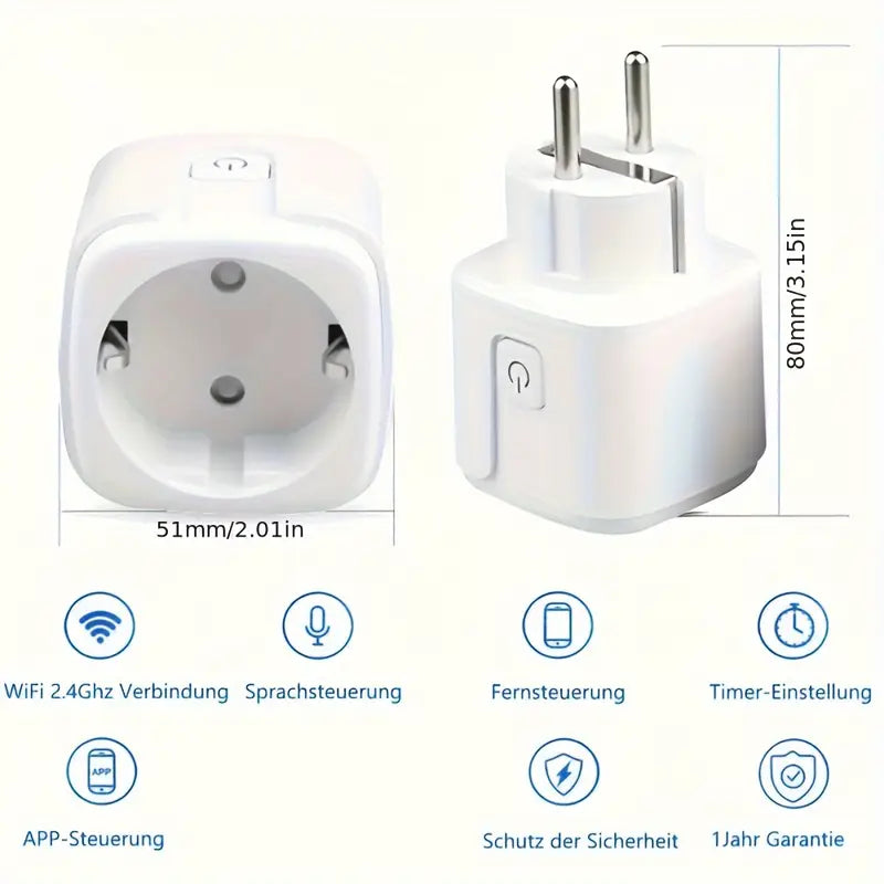 Smart WiFi Plugs 4-Pack EU 16A - Alexa Google Assistant Compatible Smart Outlets